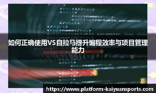 如何正确使用VS自拉马提升编程效率与项目管理能力